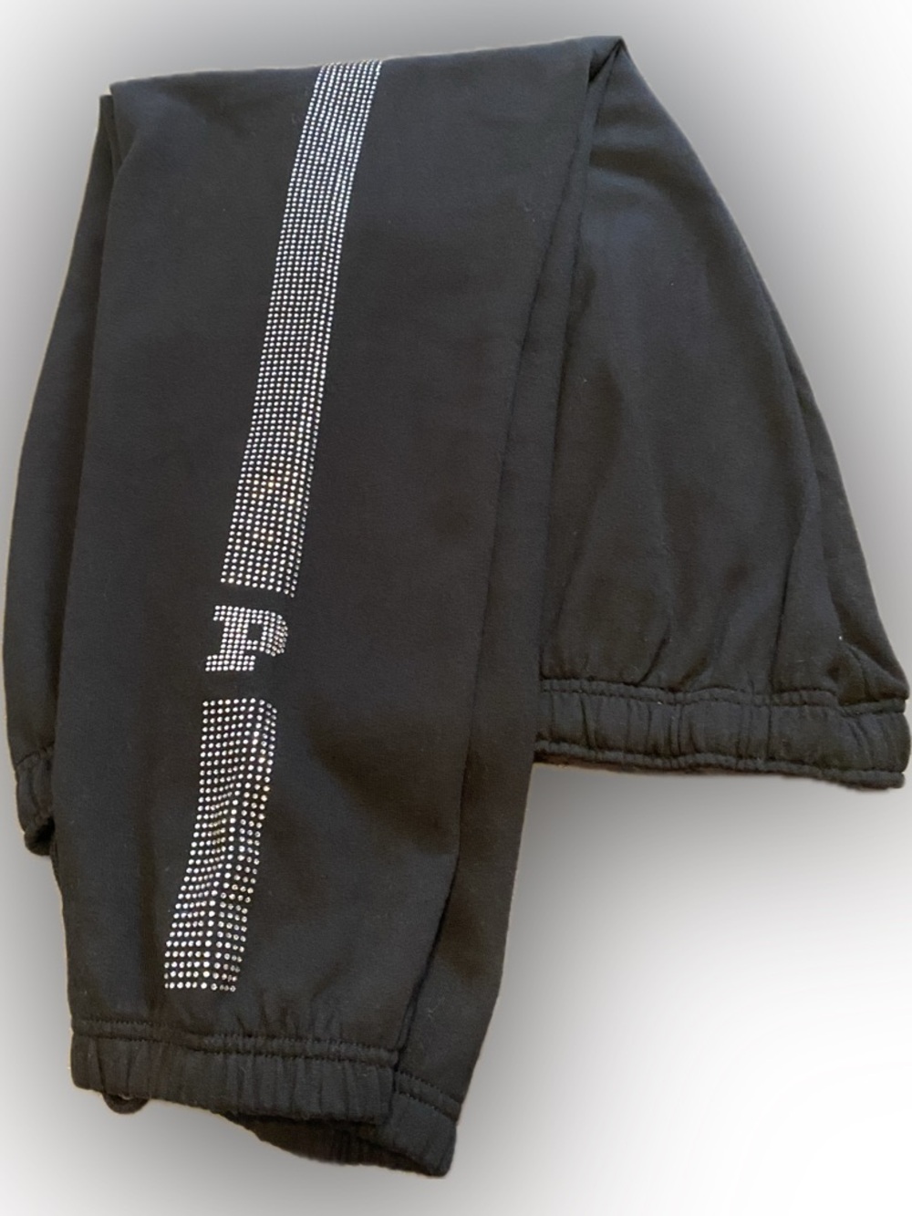 PINK Victoria Secret Black Rhinestone Stripe Sweatpants